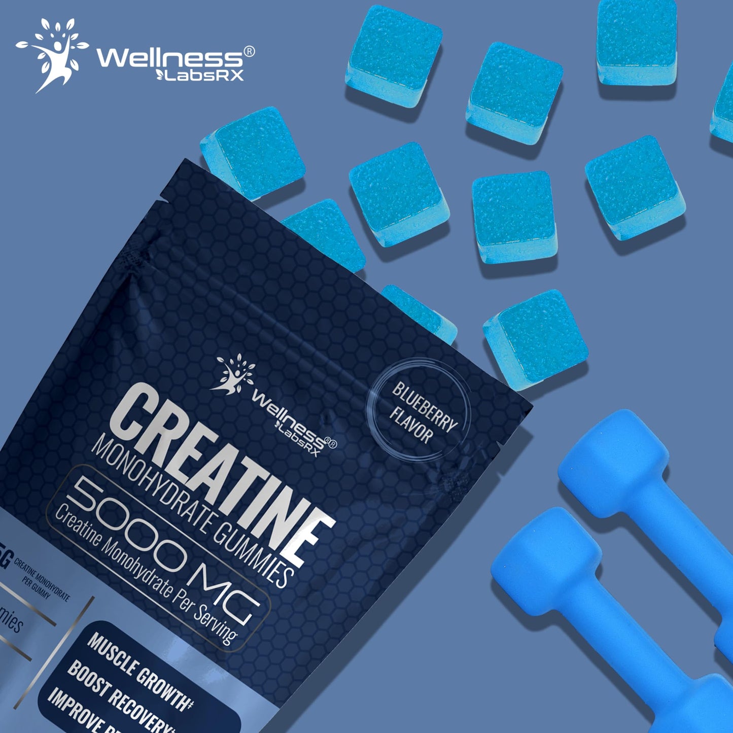 Creatine Gummies 5000mg, 30 Servings Creatine Monohydrate Gummies - Third-Party Tested Creatine for Women, Strawberry Flavor Creatine for Men, Muscle Growth, Strength, and Recovery - Pack of 1
