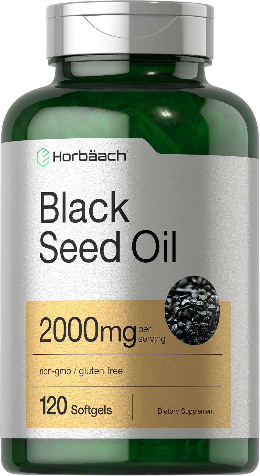 Horbaach Black Seed Oil 2000mg | 120 Softgel Capsules | Cold Pressed Nigella Sativa 