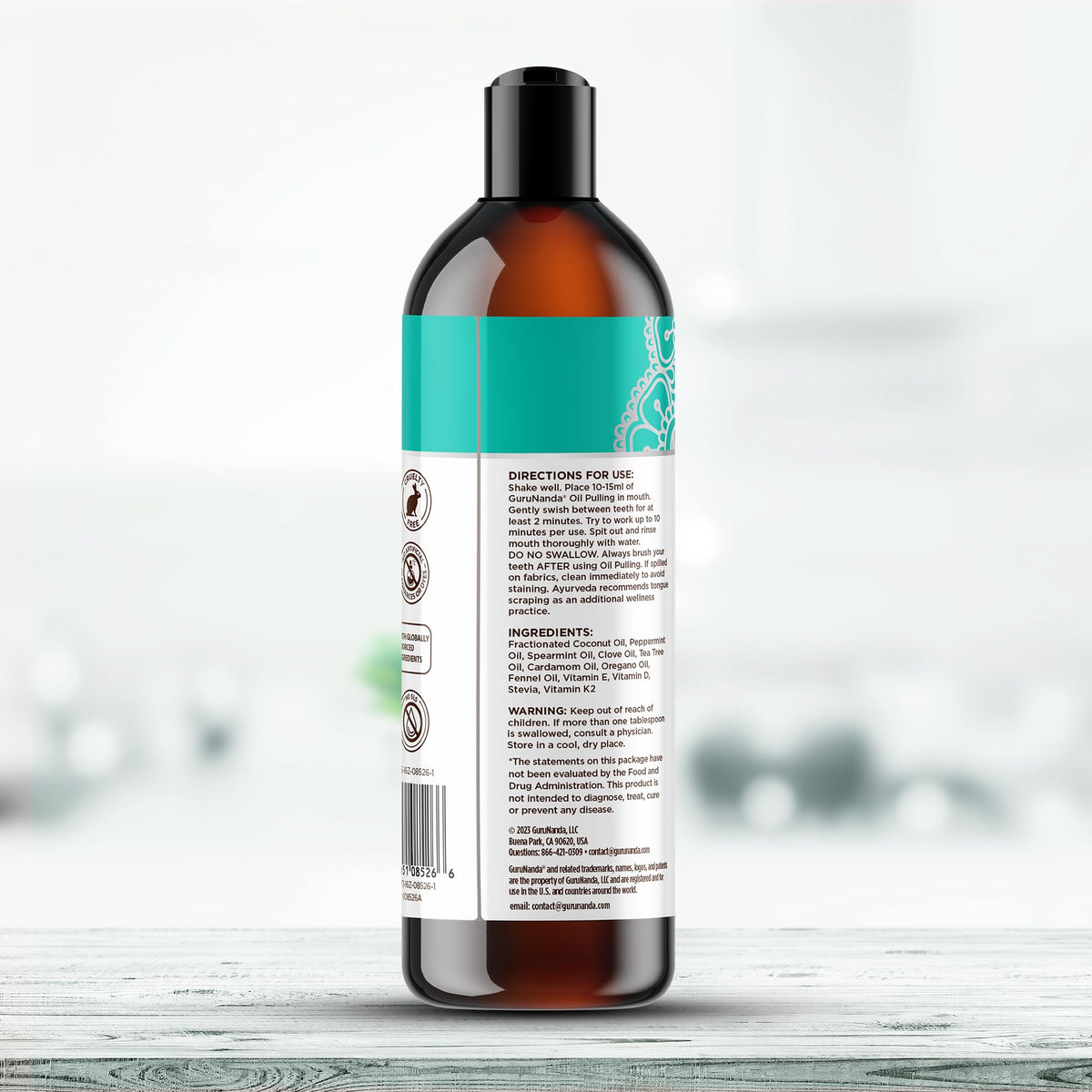GuruNanda Coconut Oil Pulling with 7 Essential Oils and Vitamin D3, E, K2 (Mickey D)