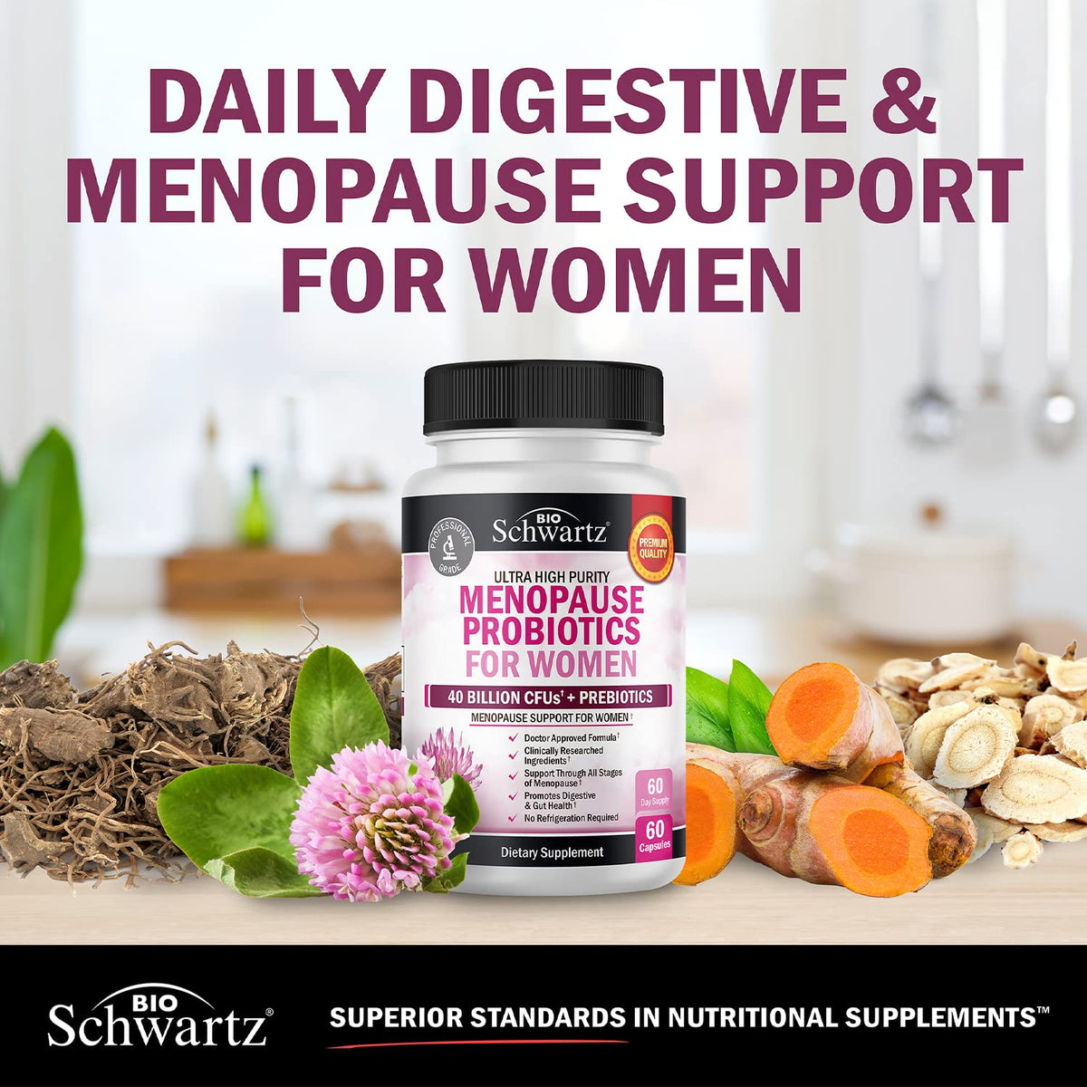 Menopause Supplements for Women - 40B CFU Menopause Probiotics for Women