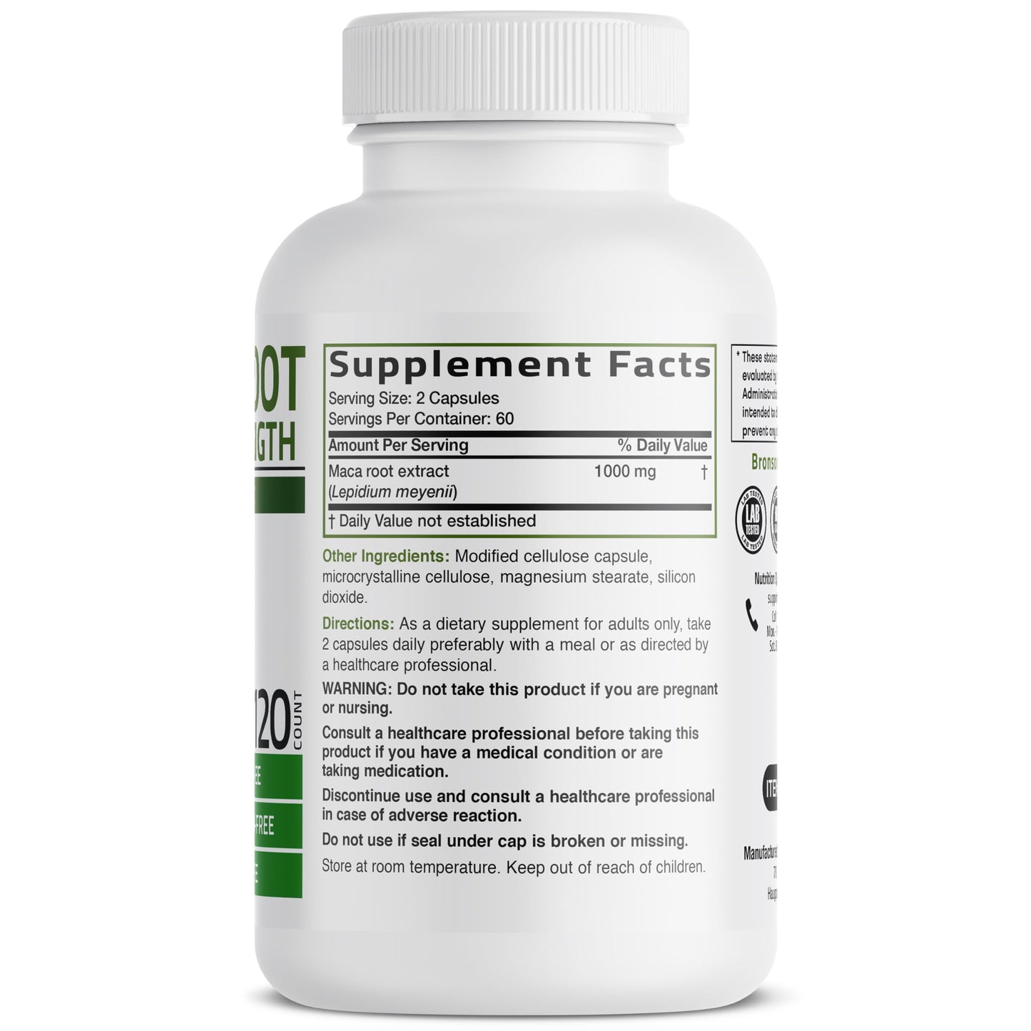 Bronson Maca Root Extra Lepidium Meyenii, Non-GMO, 90 Vegetarian Capsules