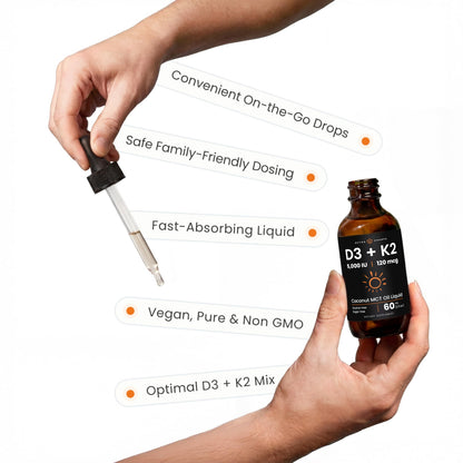 NutraChamps Kids Vitamin D 3 K2 Drops, Vitamin D3 & K2 MK-7, Liquid Vitamin D for Kids 1000 IU, Healthy Bones, Heart & Immune System, Sugar Free Supplement for Toddlers, 300 Servings