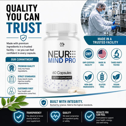 Neuro Mind Pro Capsules, Premium Formula NeuroMind Pro 1-Pack, 60 Capsules