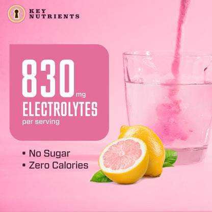 KEY NUTRIENTS Multivitamin Electrolytes Powder No Sugar - Fresh Pink Lemonade
