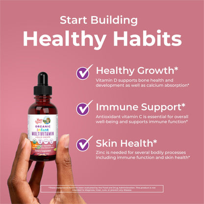 MARYRUTH'S Organics Multivitamin & Multimineral with Iron for Toddlers | USDA Organic | Sugar Free | Multivitamin Liquid Drops for Kids Ages 1-3 | Immune Support | Vegan | Non-GMO | 2 Fl Oz