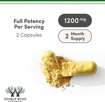 Quercetin with Bromelain - 96% Highly Purified - 120 Count (1,200mg Servings) - Supports Healthy Immune Functions in Men and Women (Vegan Safe, Third Party Tested, Gluten Free) by Double Wood