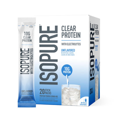 Isopure Clear Protein Stick Pack, Mixed Berry, 20 Count (Pack of 1)