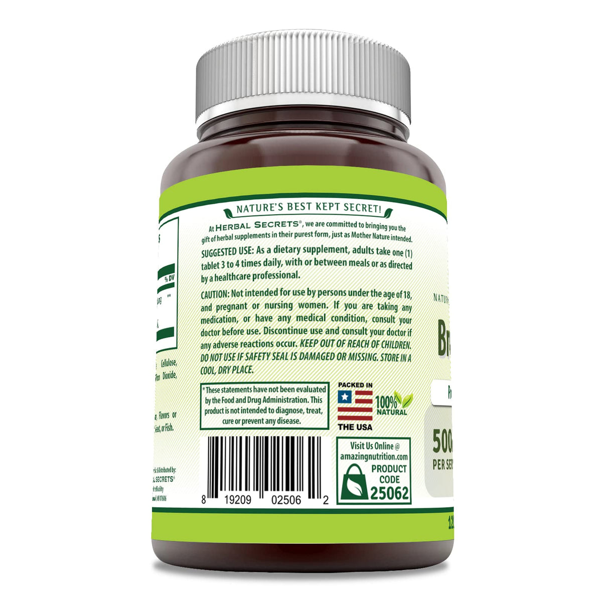Herbal Secrets Bromelain Supplement 500 Mg Tablets Supplement | Non-GMO | Gluten Free | Made in USA (120 Count)