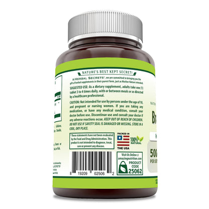 Herbal Secrets Bromelain Supplement 500 Mg Tablets Supplement | Non-GMO | Gluten Free | Made in USA (120 Count)