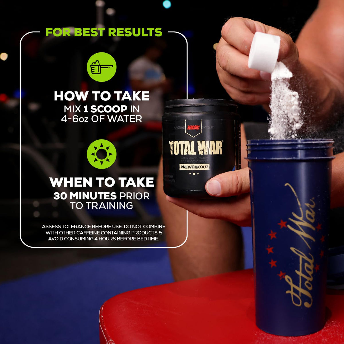 REDCON1 Total War Pre Workout - L Citrulline, Malic Acid, Green Tea Leaf Extract for Pump