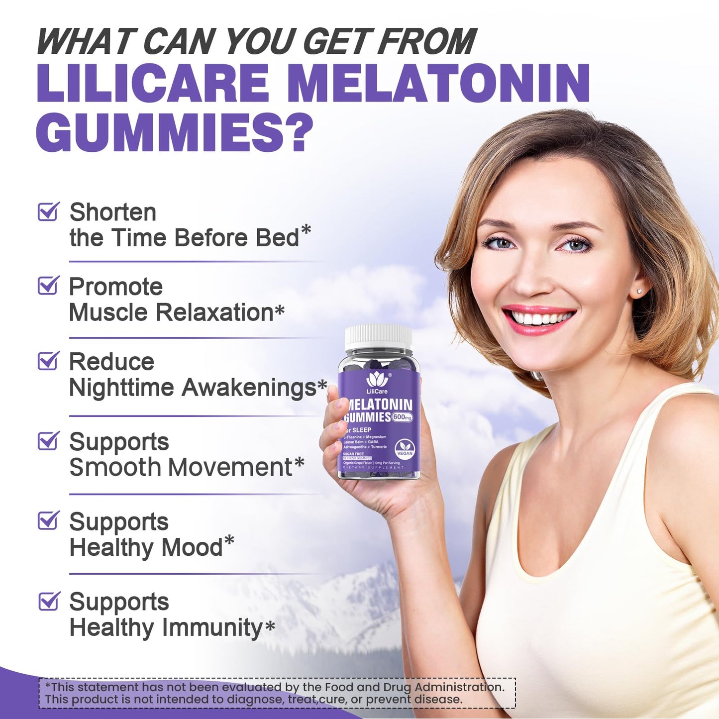 Melatonin Gummies 10mg 20mg for Adults Sugar Free, Extra Strength w/ L-Theanine, Ashwagandha, Magnesium, Turmeric, GABA, Lemon Balm and Chamomile for Healthy Circadian Rhythm, Vegan Grape Flavor, 60ct
