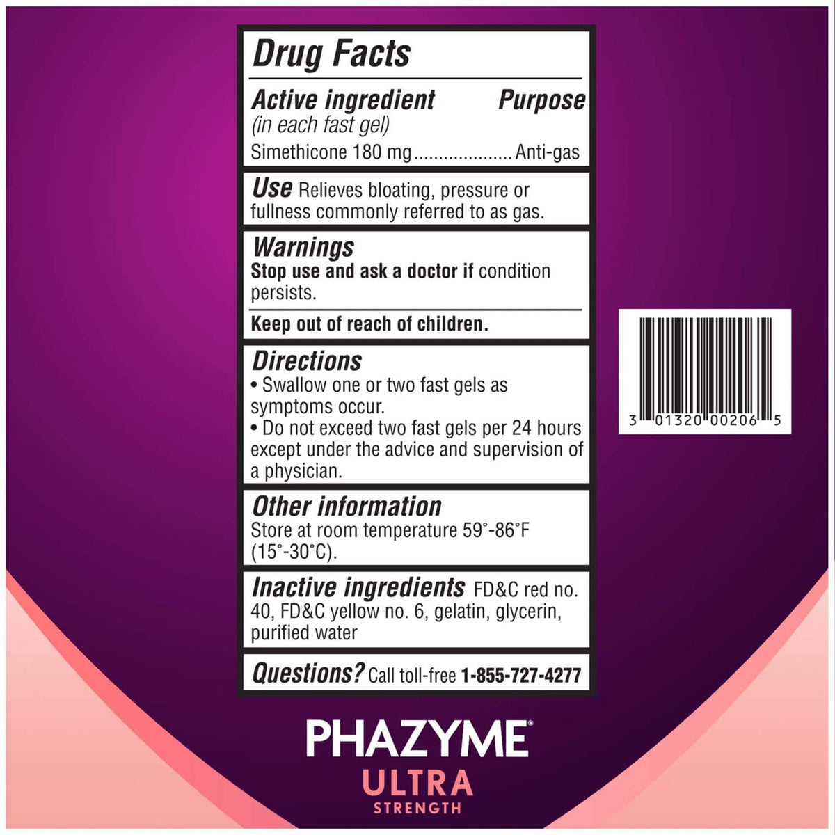 Phazyme Ultra Strength Gas & Bloating Relief, Works in Minutes, 12 Fast Gels, 3 Pack
