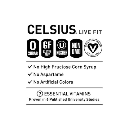 CELSIUS RETRO VIBE Sparkling Sherbet Slush, Sugar Free Energy Drink, 12 Fl Oz (Pack of 12)