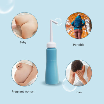 Portable 11.8 Oz Bidet, Feminine Care Irrigator, Retractable Nozzle Travel Bidet with 60° Elbow