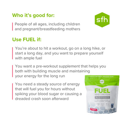 SFH Fuel Whey Protein Powder Great Tasting Grass Fed Whey | MCTs & Fiber for Energy