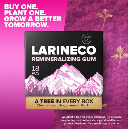 Larineco Remineralizing Gum with Nano Hydroxyapatite & Xylitol – Sugar-Free Xylitol Gum – Plastic-Free, Dye-Free, Aspartame-Free – Natural Base – 36 Pieces, Mastic Mint