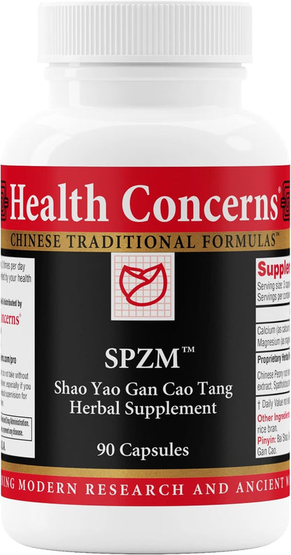 Health Concerns SPZM – Herbal Muscle Cramp Relief & Upper Body Spasm Support – Trigeminial & Intercostal Neuralgia Aid – Blood Circulation & Nerve Comfort – Chinese Herbal Formula – 90 Capsules