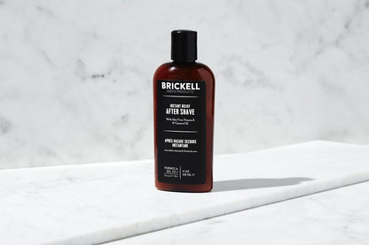 Brickell Men's Instant Relief Aftershave for Men, Soothing After Shave Balm to Prevent Razor Burn, With Aloe, Vitamin E, and Hyaluronic Acid, 4 Ounce, Scented