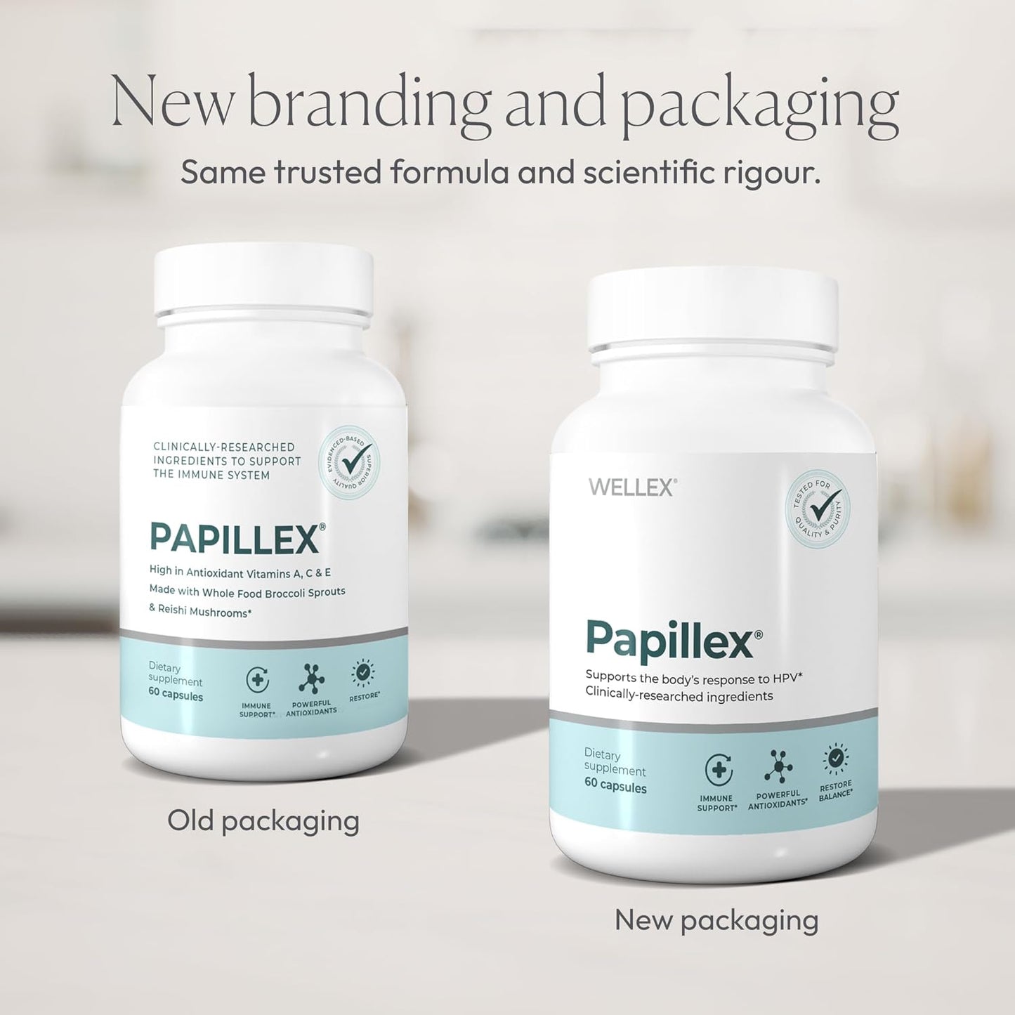 Papillex Dietary Supplement Tablets All Natural Immune Support - Immunity Defense - Best Immune System Booster - Organic 60 Capsules Bottle (Single Bottle)