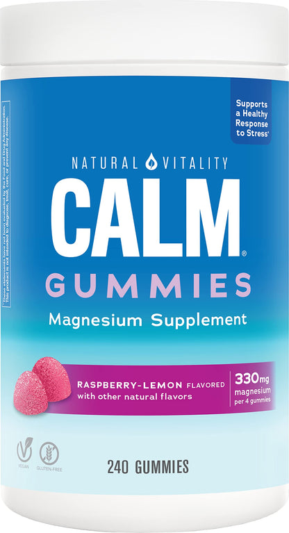 Natural Vitality Calm, Magnesium Citrate Supplement, Stress Relief Gummies, Supports 