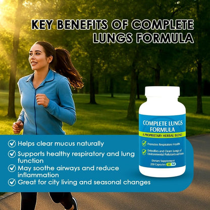 Complete Lungs Formula Lung Supplement, Mullein Leaf, 200 Caps