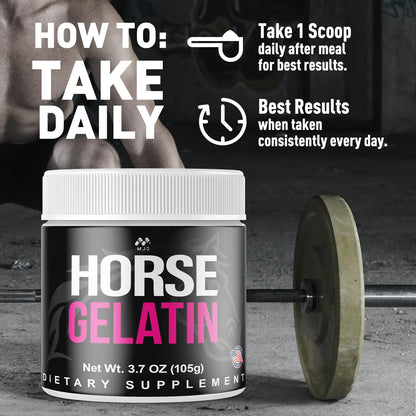 Horse Gelatin for Men Powder, Horse Gelatin Men's Supplement, 30 Servings