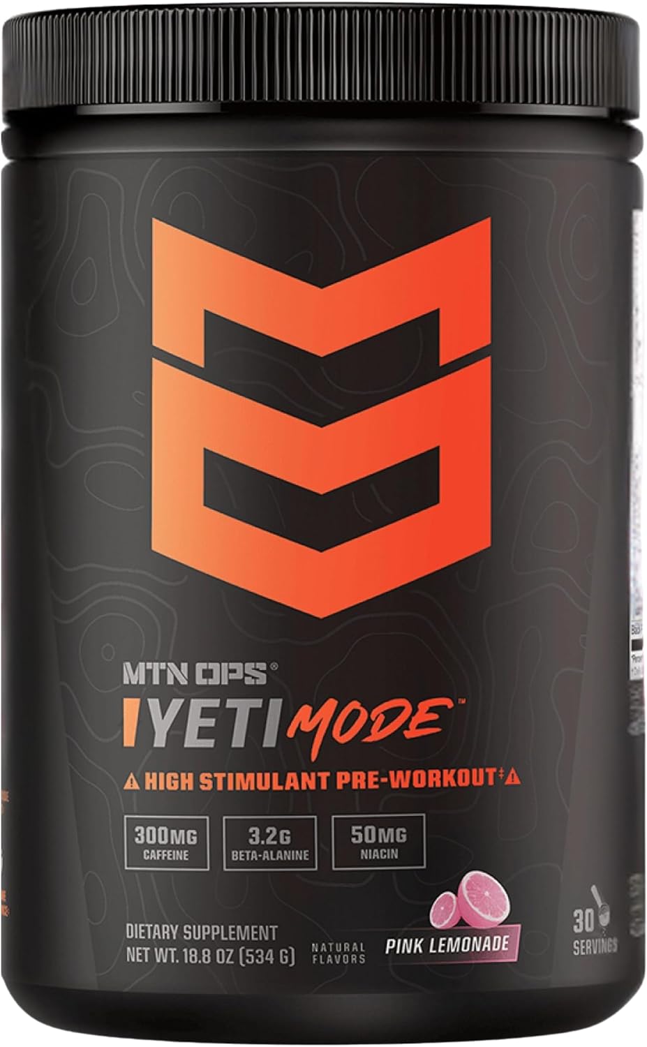 MTN OPS Yeti Mode High Stim Pre-Workout with Creatine, Pink Lemonade