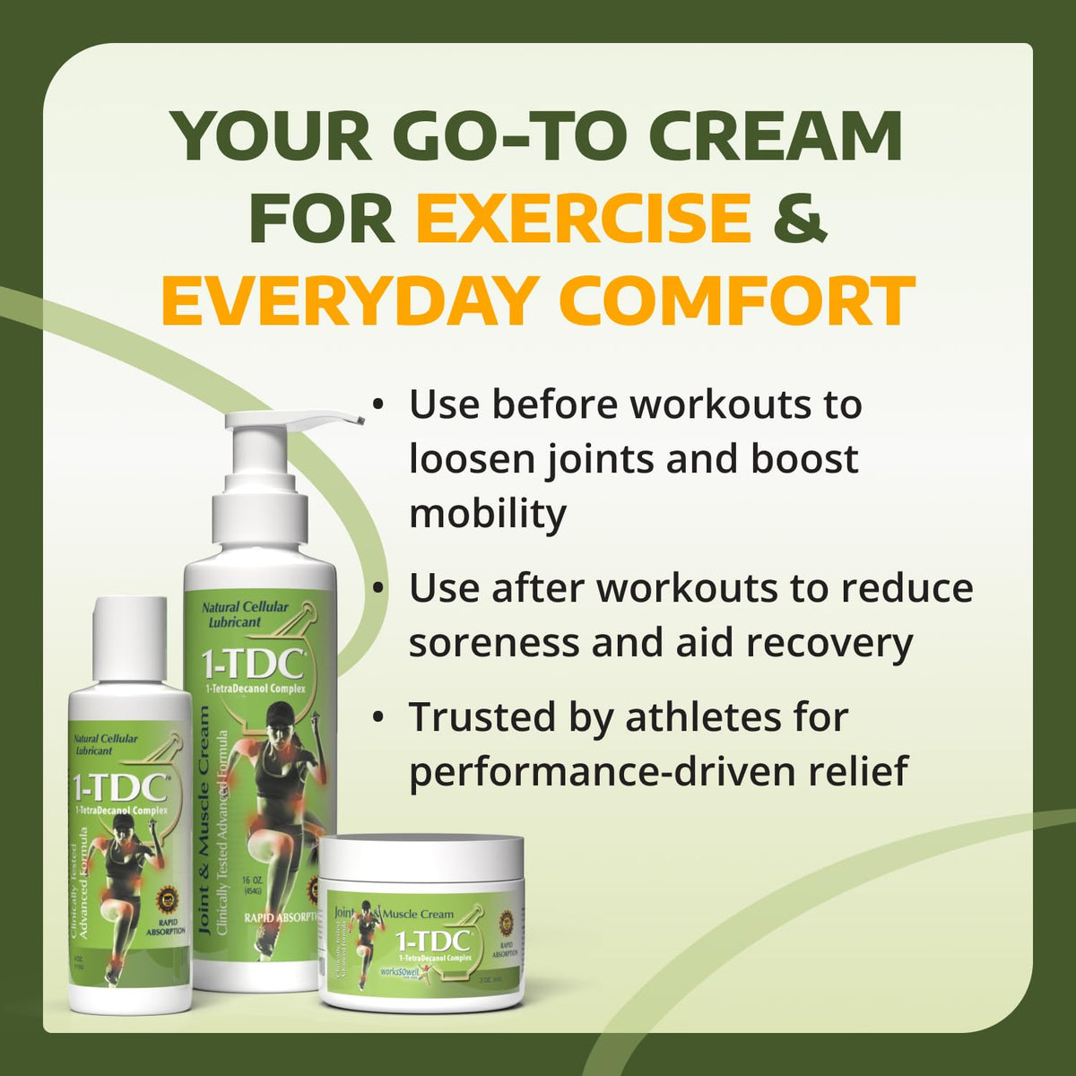 1-TDC Joint & Muscle Relief Cream - Use On Back, Knee, Neck, Shoulder, Hip - Soothes Stiff Joints, Muscles, and Injuries in 5-10 Minutes - Relaxer - 4 oz