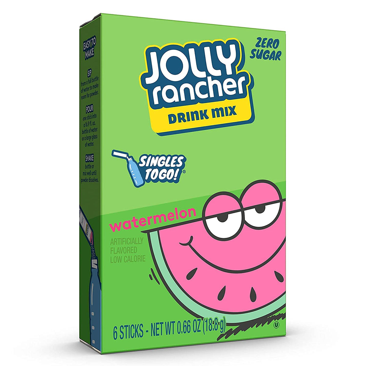 Jolly Rancher WATERMELON Singles to Go (4 Boxes of 6 Packets Each Box)