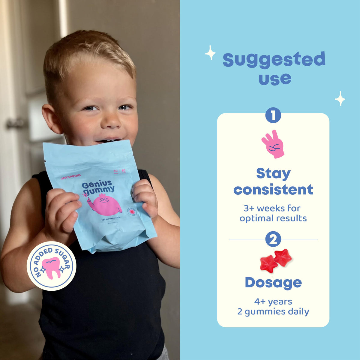 Genius Focus Gummies - Kids Focus Gummies for Increased Attention Natural Herbal