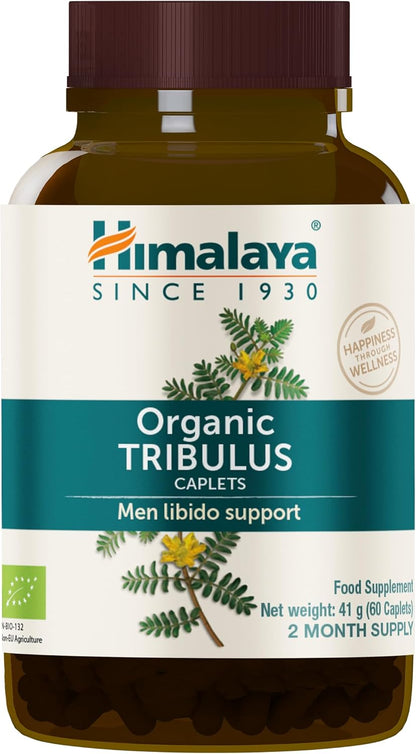 Himalaya Organic Tribulus Terrestris - Herbal Supplement for Bladder Control, Male Endurance, Prostate, and Libido Support - Vegan, Non-GMO, Gluten Free, 688 mg, 60 Caplets