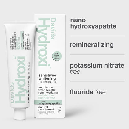 Davids Nano Hydroxyapatite Toothpaste Sensitive + Whitening Peppermint 4oz
