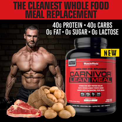 MuscleMeds CARNIVOR LEAN MEAL whole food meal replacement shake, MRE, beef protein