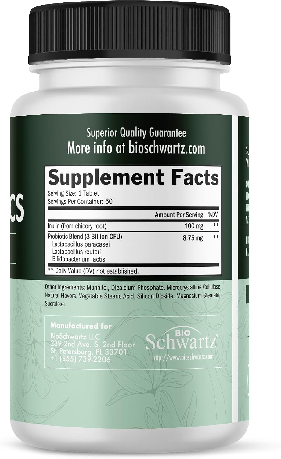 Oral Probiotics Supplement with Prebiotics, Strawberry Flavor, 60 Tablets
