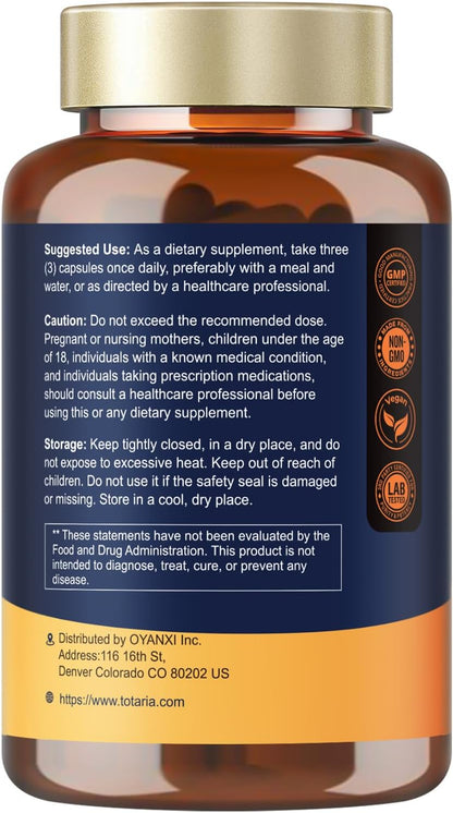 Totaria R Alpha Lipoic Acid 600mg - Stabilized ALA Supplement for Neuropathy Support Capsules, Nerve Health, Nervous System and Antioxidant, Non-GMO, Gluten Free, Vegan Safe 120 Counts
