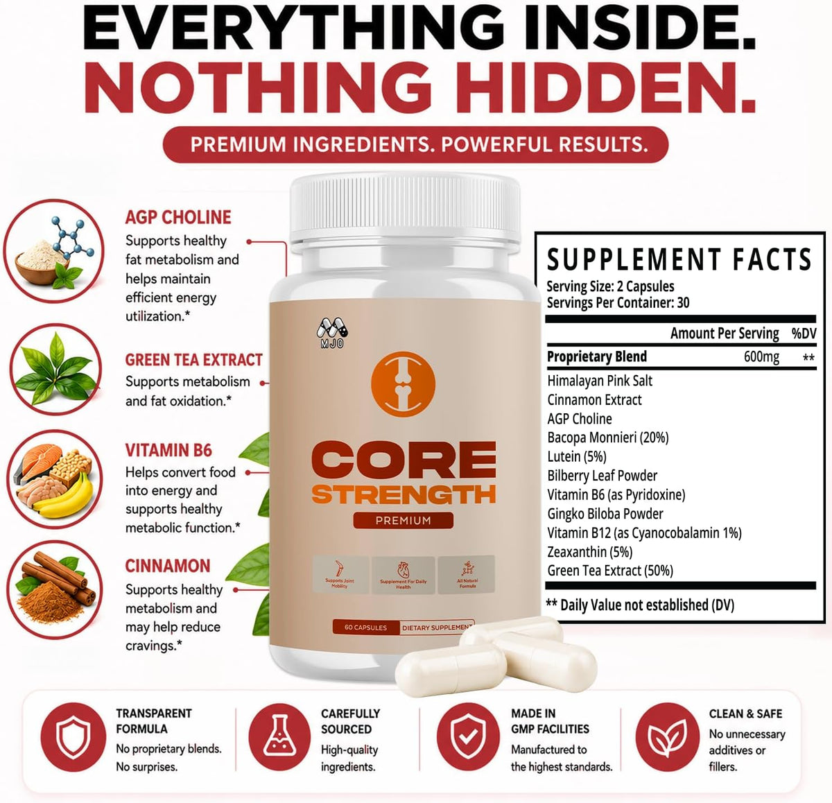 Core Strength Supplement for Joint Support Pills 2-Pack Bundle 120 Capsules
