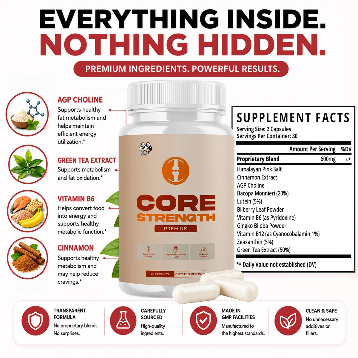 Core Strength Supplement for Joint Support Pills 2-Pack Bundle 120 Capsules