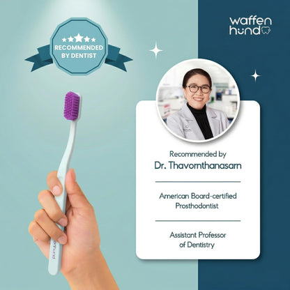 Toothbrush - Premium Soft Toothbrush with 0.18mm Ultra fine bristles. High Density Small Head Toothbrush for Daily Plaque Removal, Gentle Cleaning & Ergonomic Grip (Purple+Green)