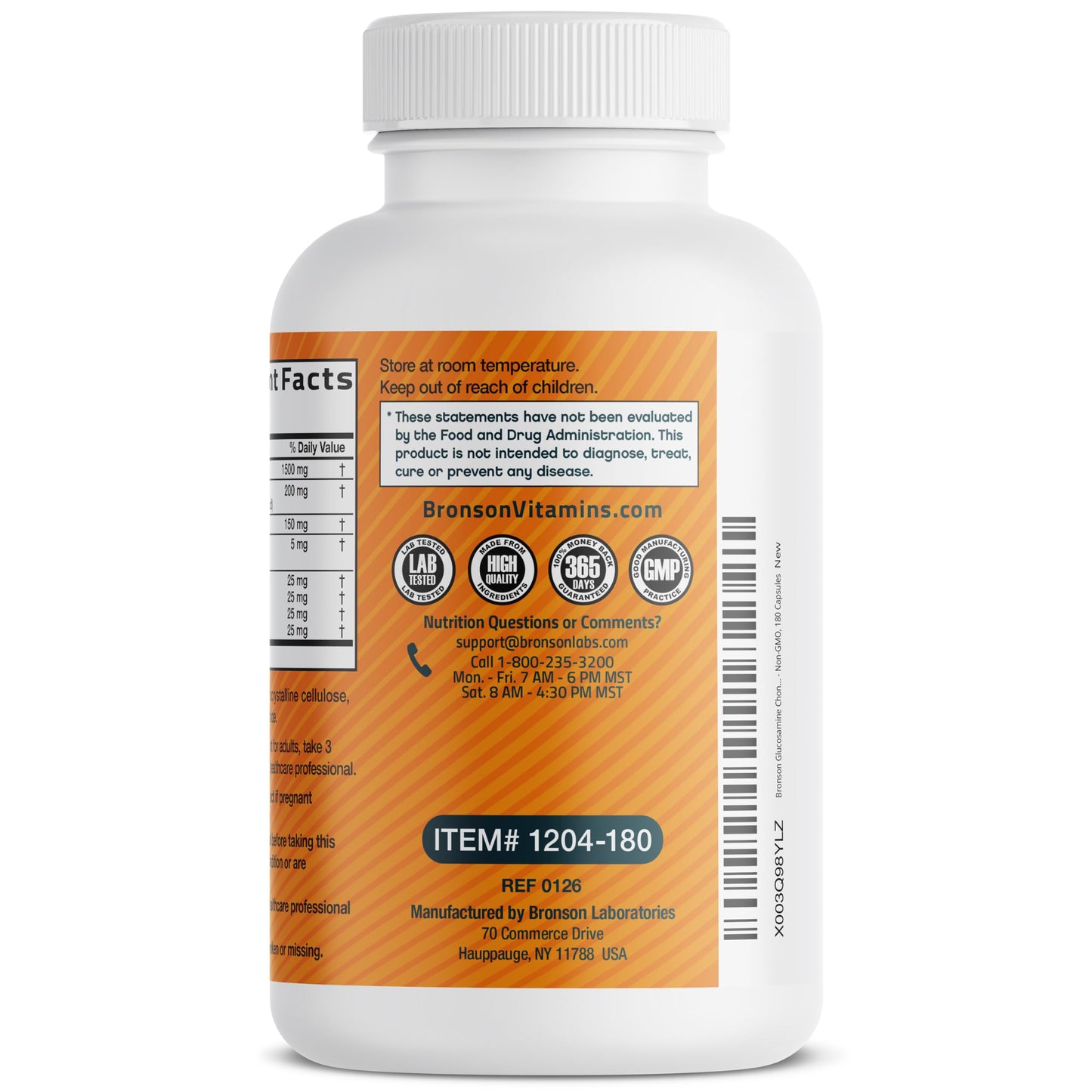 Bronson Glucosamine Chondroitin Turmeric & MSM Joint Support, 60 Capsules | Standardized Boswellia, Shellfish-Free Glucosamine, Mobility & Comfort Support, Non-GMO, Gluten-Free & Soy-Free