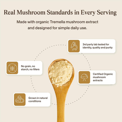 Real Mushrooms Tremella Mushroom Powder – Organic Tremella Extract from Fruiting Body – for Daily Wellness Routine – Vegan, Non-GMO, No Fillers – 60 Servings Mushroom Blend Supplements