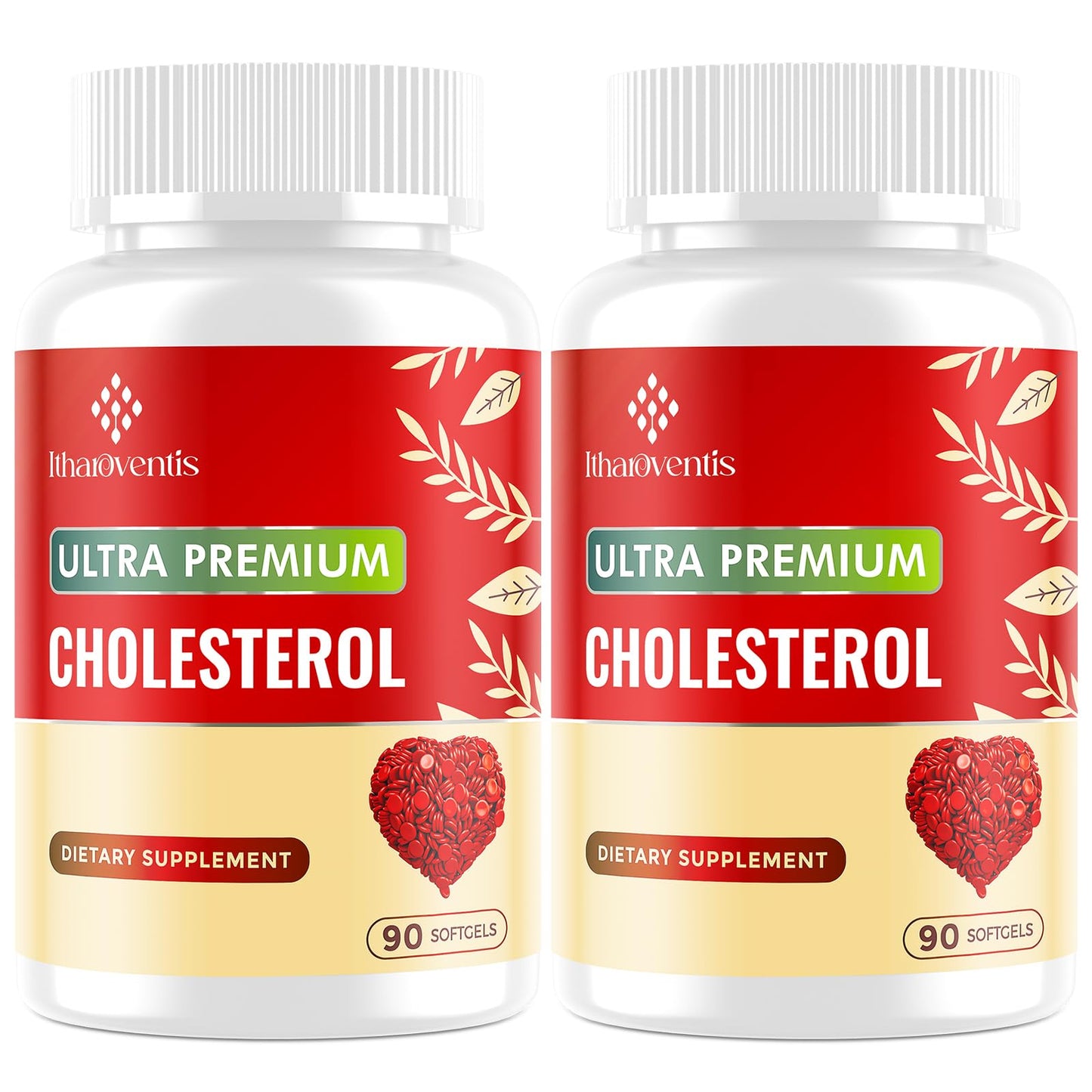 Itharoventis Plant Sterols Supplement with Red Yeast Rice | Advanced Formula with Omega-3, Bergamot & Garlic, 90 Softgels
