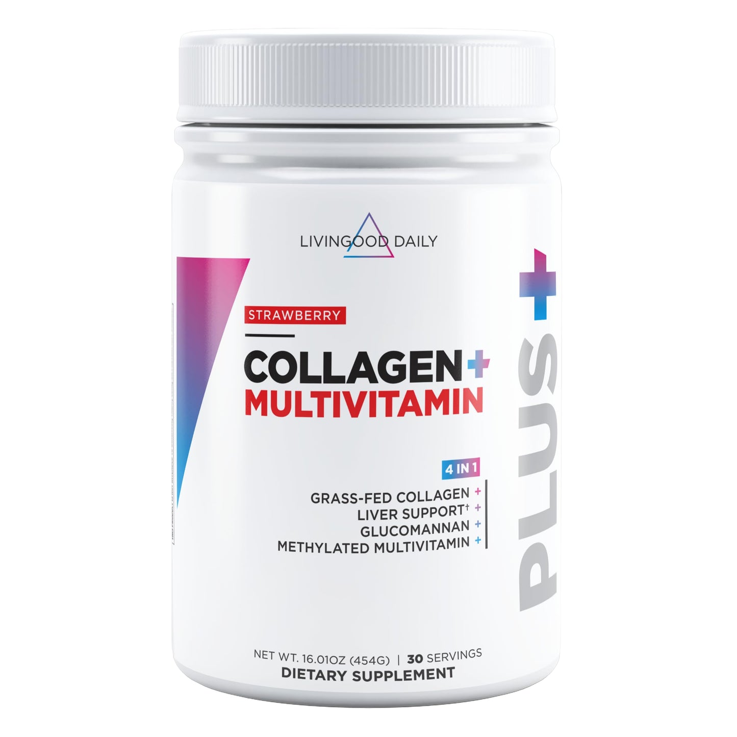 Livingood Daily Collagen Powder for Women and Men, Vanilla, Grass Fed Protein, Hydrolyzed Collagen Peptides with Vitamin C & Multi Vitamins for Hair, Skin, Nail & Gut Health, Gluten Free, 30 Servings