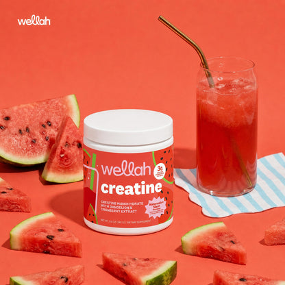 Wellah Creatine for Women - Creatine Monohydrate with Dandelion & Cranberry Extract (50 Servings, Strawberry Lemonade) | Creatine Monohydrate with Dandelion & Cranberry Extract