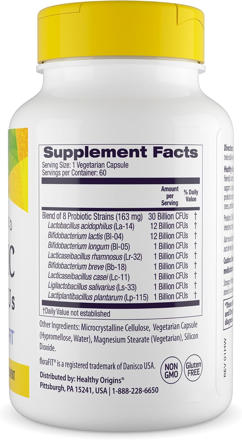 Healthy Origins Probiotic 30 Billion CFUs, 60 Veggie Caps