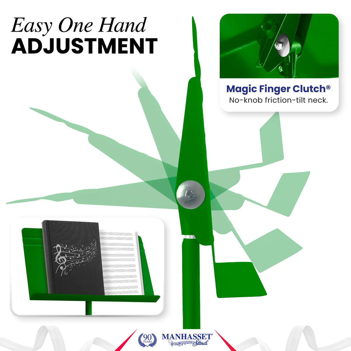 Manhasset Music Stand for Sheet Music - 48 Symphony Model - Long Lasting, Durable Manhasset Stand - Adjustable Height - 26" to 48" - Made in the USA