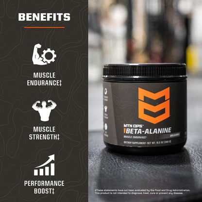 MTN OPS Beta Alanine Powder for Muscle Endurance, Pre Workout