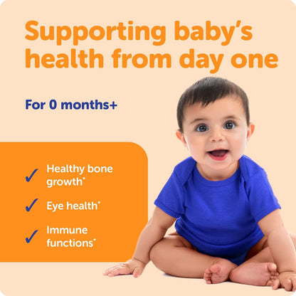 Ddrops® Baby Organic Liquid Vitamins A&D Drops for Infants, 60 Drops. Supports Babies’ Eye Health, Bone Development and Immune Function. Certified Organic, Non-GMOs, Allergy-Friendly