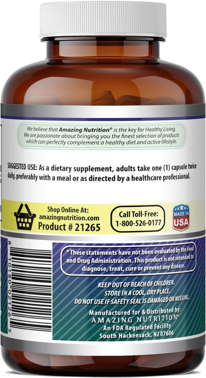 Amazing Formulas Alpha Lipoic Acid | 600 Mg Per Serving Supplement | Capsules | Non-GMO | Gluten Free | Made in USA (1 Pack | 120 Count)
