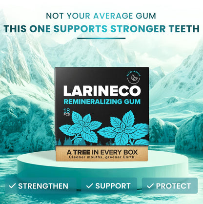 Larineco Remineralizing Gum with Nano Hydroxyapatite & Xylitol – Sugar-Free Xylitol Gum – Plastic-Free, Dye-Free, Aspartame-Free – Natural Base – 36 Pieces, Mastic Mint