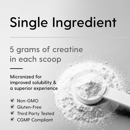 HEARTHY FOODS Creatine Monohydrate Micronized Powder 500G - 100 Servings, 5000mg Per Serving (5g) - for Men & Women Muscle Growth & Recovery - UNFLAVORED